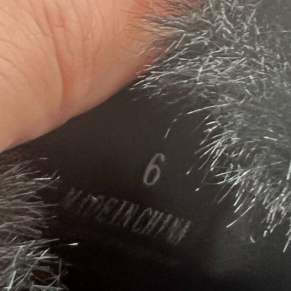 Jeffrey Campbell Utopic Faux Fur Heels Mules Sandals Black Womens Size 6 - Picture 9 of 10